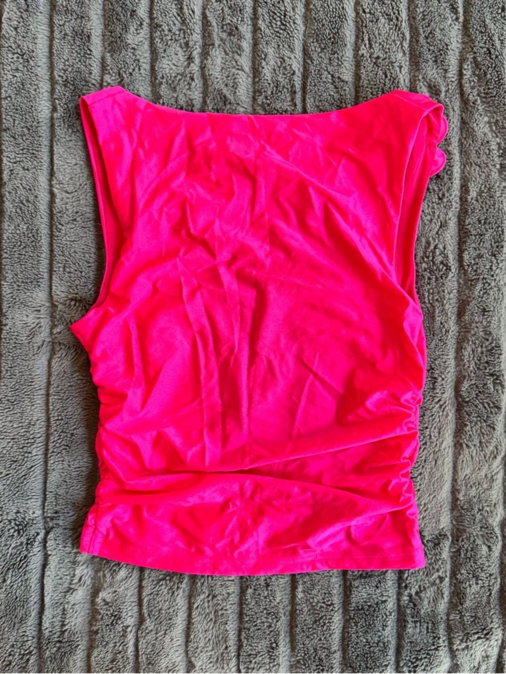 White Fox Boutique Hot Pink Rosette Tank - Picture 4 of 5